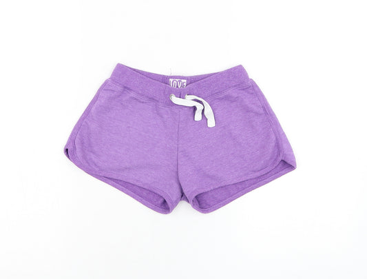 Primark Girls Purple Polyester Sweat Shorts Size 11-12 Years Regular Drawstring