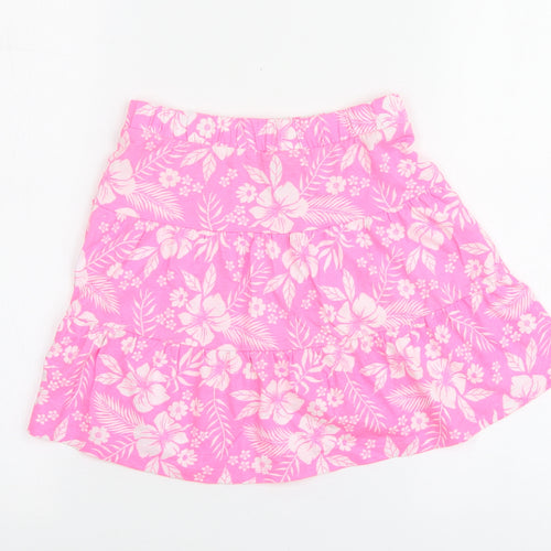 Dunnes Stores Girls Pink Geometric Cotton Skater Skirt Size 8-9 Years Regular