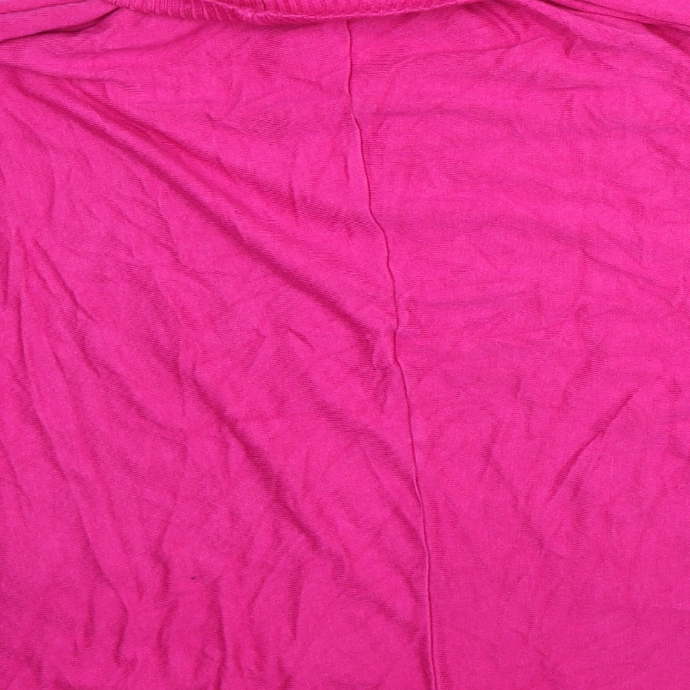 Obsession Womens Pink Nylon Tunic T-Shirt Size M Roll Neck