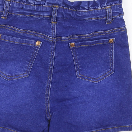 Firetrap Girls Blue Cotton Boyfriend Shorts Size 9-10 Years Regular Zip