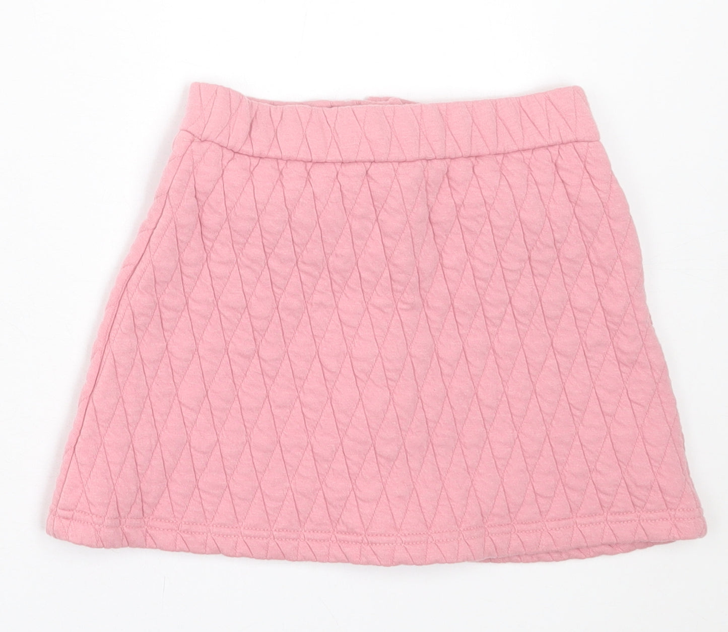 Dunnes Stores Girls Pink Polyester A-Line Skirt Size 4-5 Years Regular Button