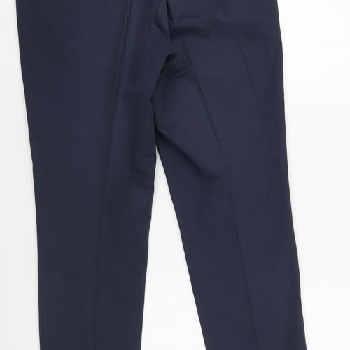 HUGO BOSS Womens Blue Cotton Chino Trousers Size 30 in L28 in Regular Hook & Loop
