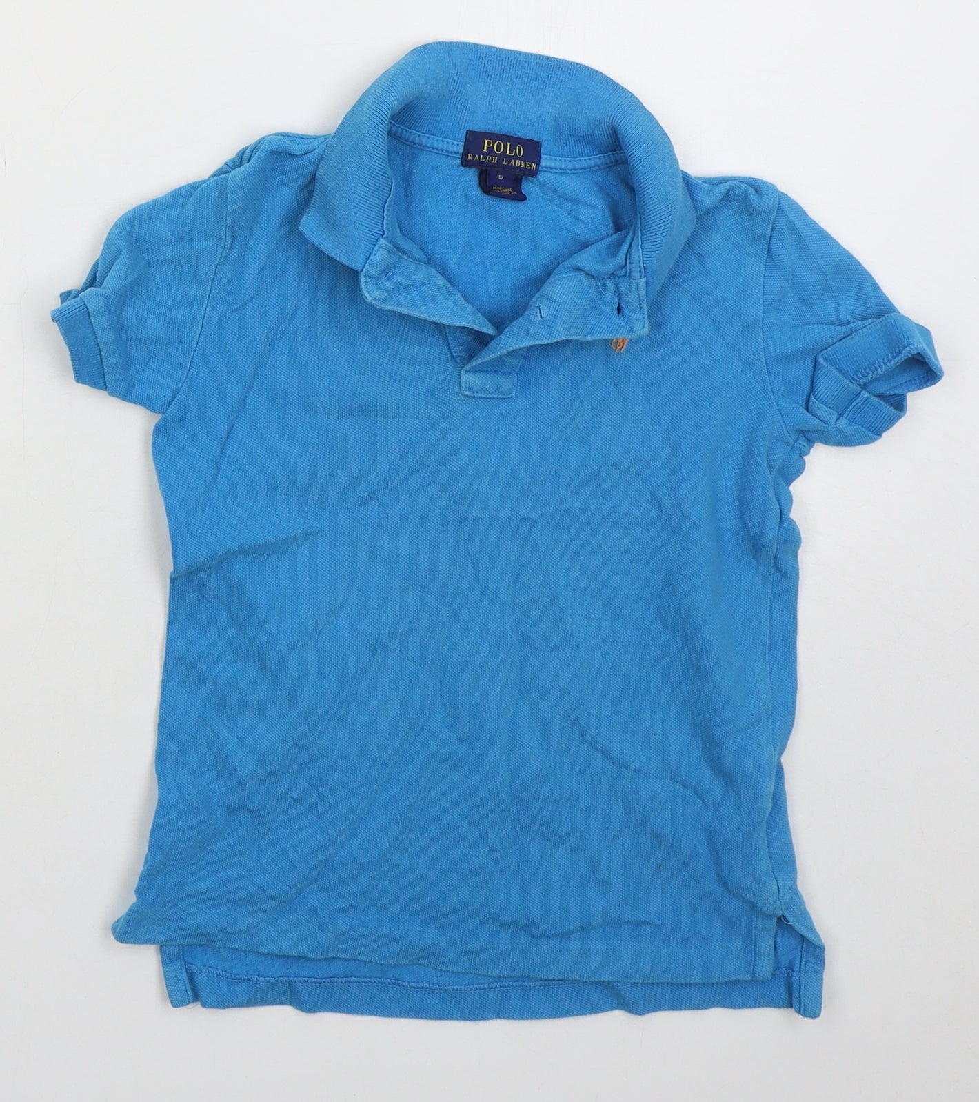 Ralph Lauren Boys Blue Cotton Basic Polo Size 5 Years Collared Pullover