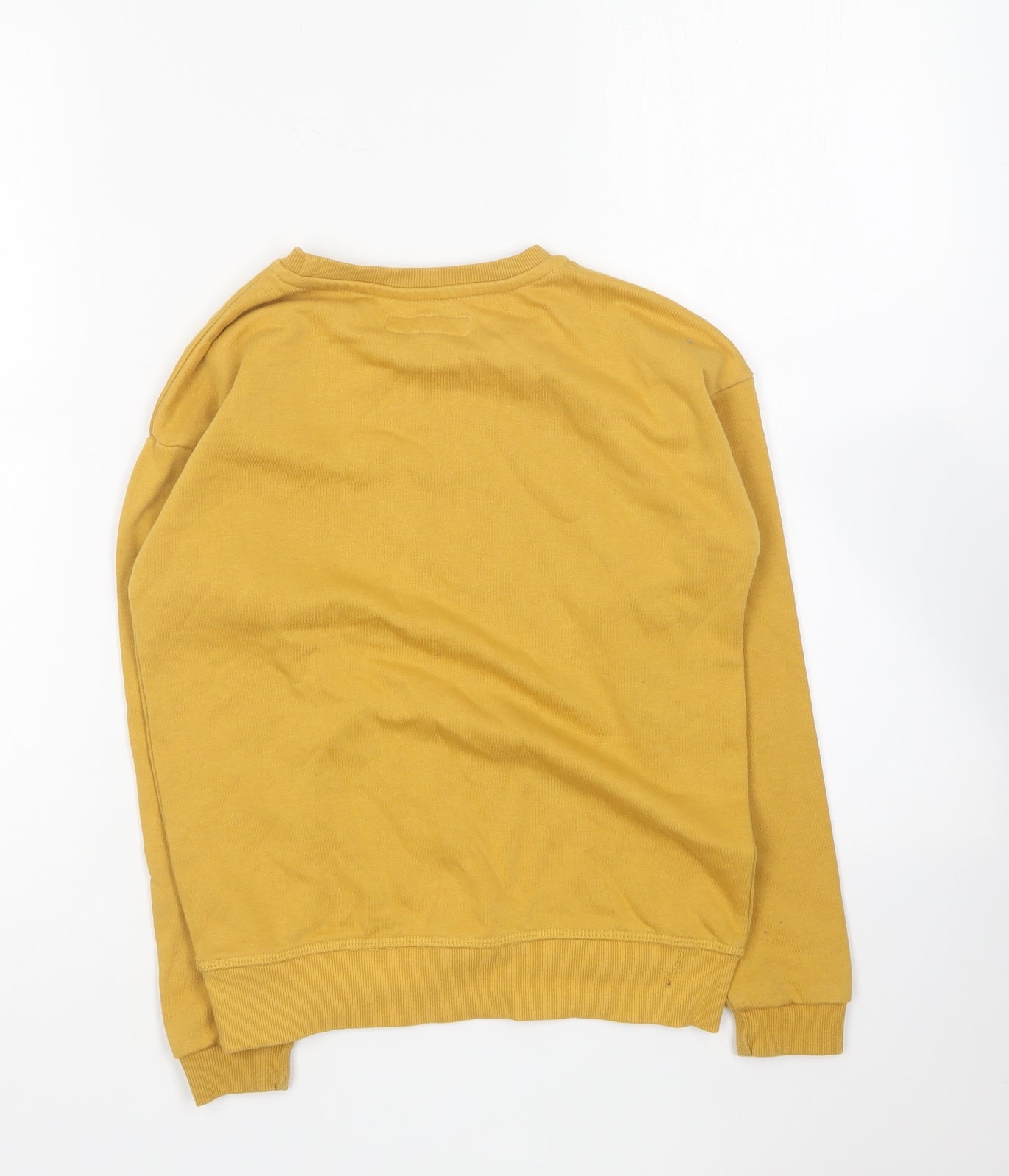 Primark Girls Yellow Round Neck Cotton Pullover Jumper Size 9-10 Years