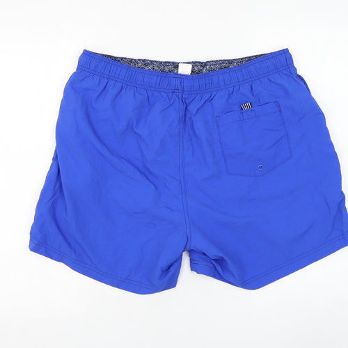 F&F Mens Blue Nylon Sweat Shorts Size XL L6 in Regular Drawstring - Swimwear