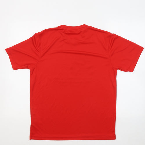 Just Cool Mens Red Polyester Basic T-Shirt Size M Round Neck - Titanic Running Festival