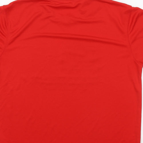 Just Cool Mens Red Polyester Basic T-Shirt Size M Round Neck - Titanic Running Festival