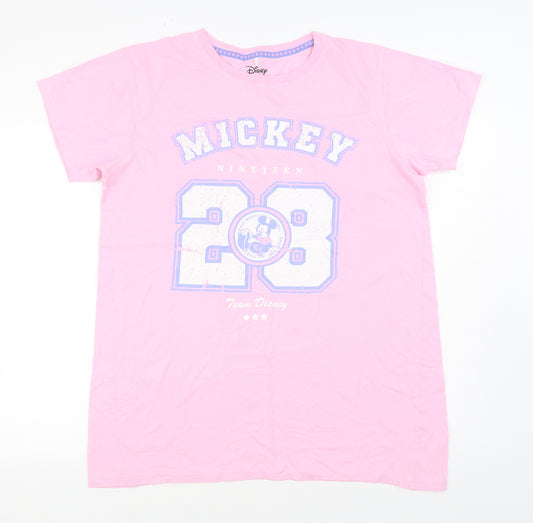 Primark Womens Pink Solid Cotton Top Nightshirt Size M