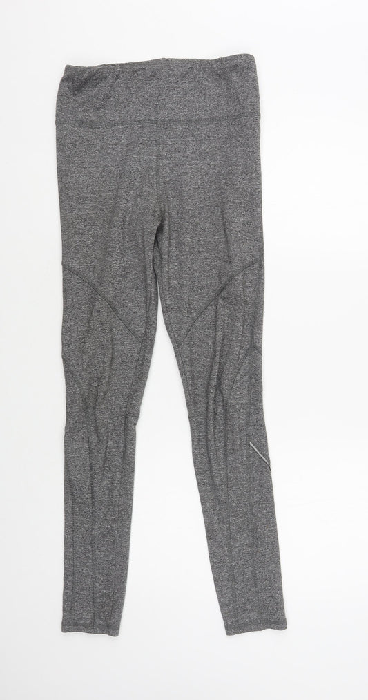 Primark Womens Grey Polyester Compression Leggings Size 8 L29 in Regular