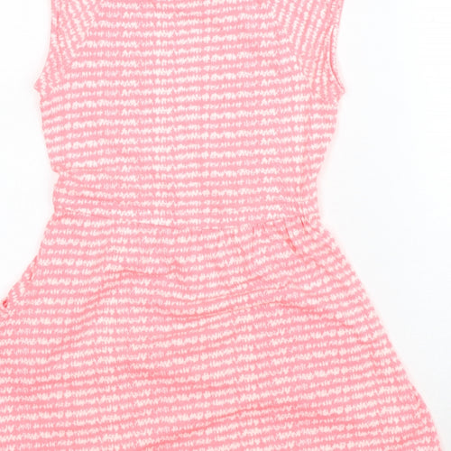 Mountain Warehouse Girls Pink Geometric Cotton A-Line Size 9-10 Years Scoop Neck