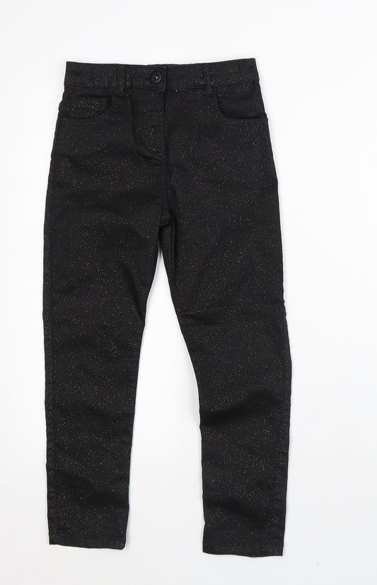M&Co Girls Black Cotton Jegging Jeans Size 9-10 Years Regular
