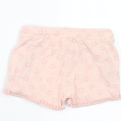 F&F Girls Pink Geometric Cotton Sweat Shorts Size 2-3 Years Regular