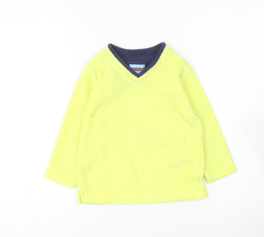 Rebel Active Boys Yellow V-Neck Polyester Pullover Jumper Size 2-3 Years