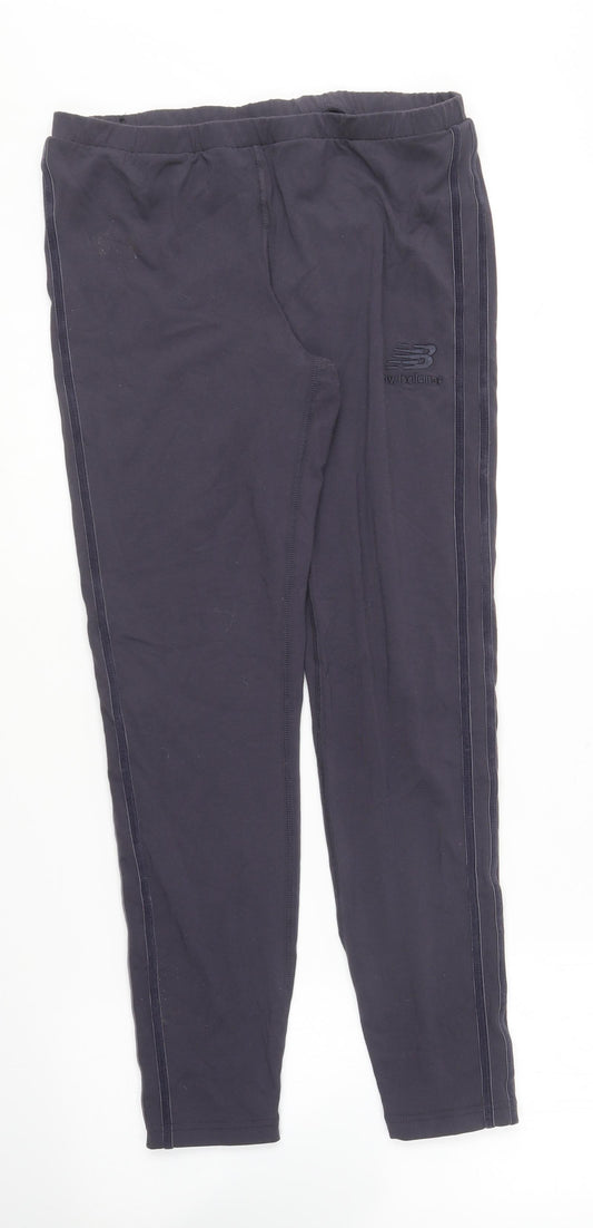 New Balance Womens Blue Cotton Compression Leggings Size L L25 in Regular