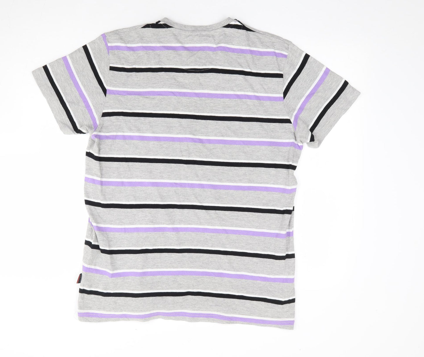 Pierre Cardin Mens Multicoloured Striped Cotton T-Shirt Size M V-Neck