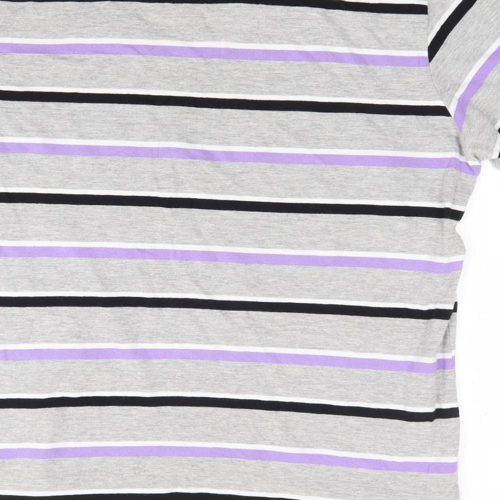 Pierre Cardin Mens Multicoloured Striped Cotton T-Shirt Size M V-Neck