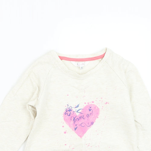 Kanz Girls Ivory Polyester Pullover Sweatshirt Size 4 Years Pullover - Heart