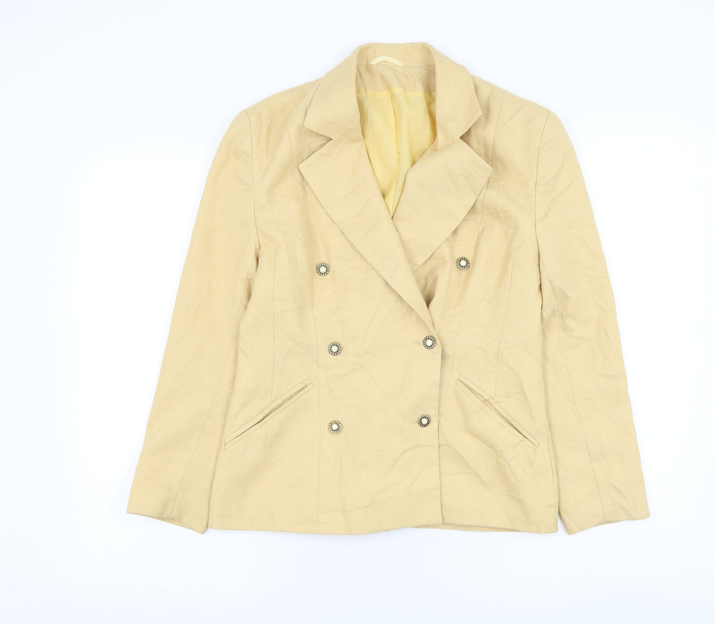Anne Brooks Womens Yellow Jacket Blazer Size 10 Button