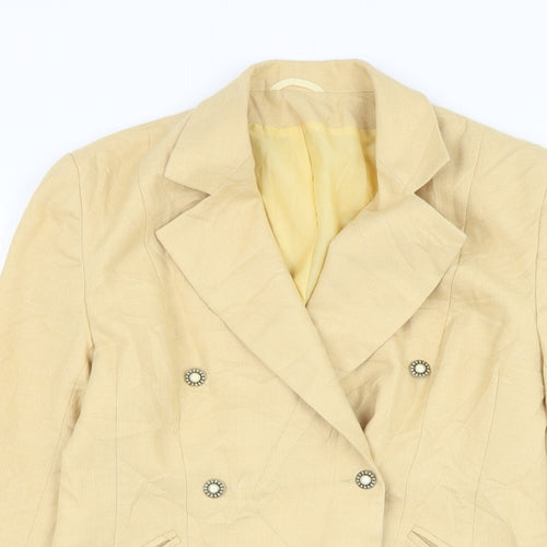 Anne Brooks Womens Yellow Jacket Blazer Size 10 Button