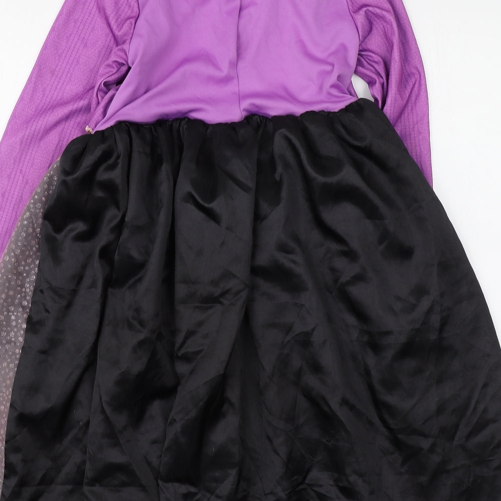 George Girls Purple Floral Polyester Skater Dress Size 9-10 Years Round Neck - Halloween Costume
