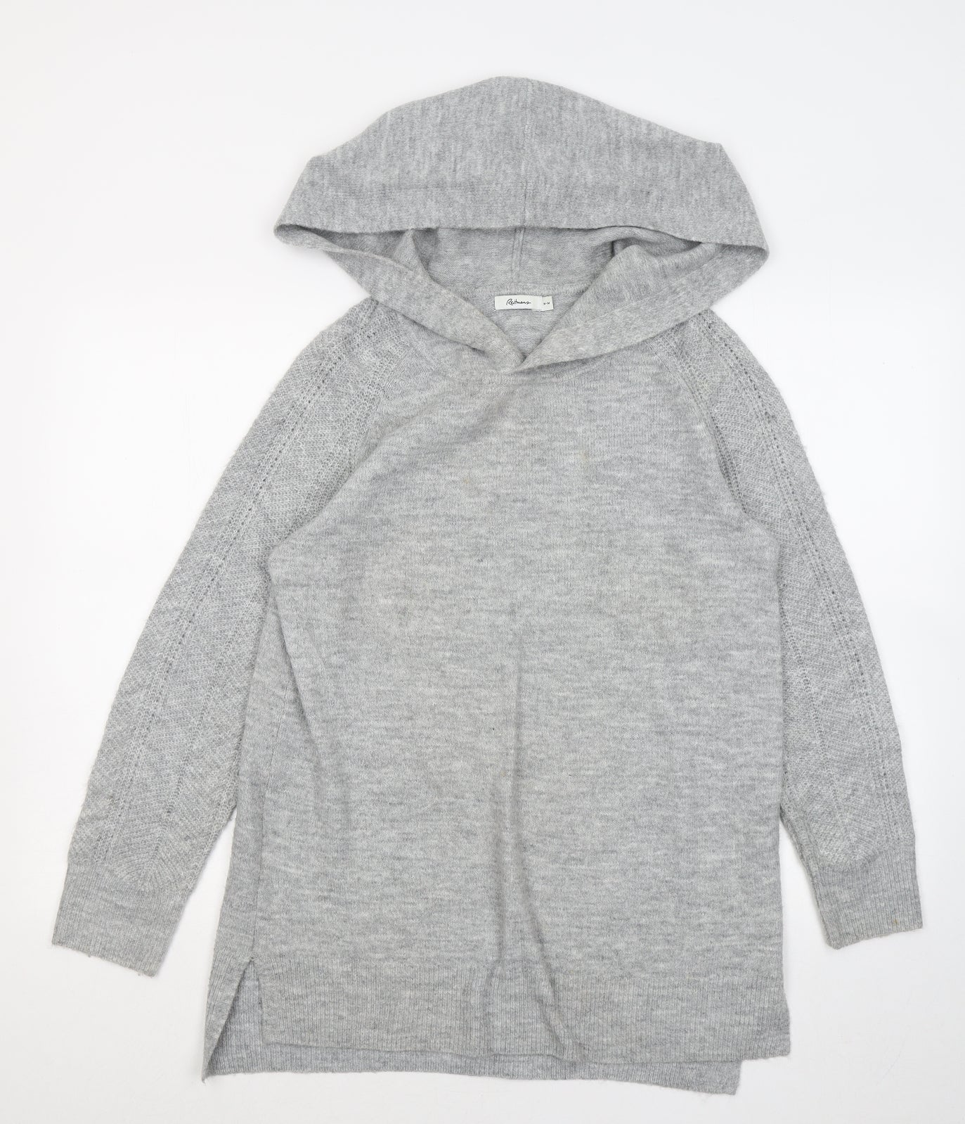 Reitmans Womens Grey Acrylic Pullover Hoodie Size M