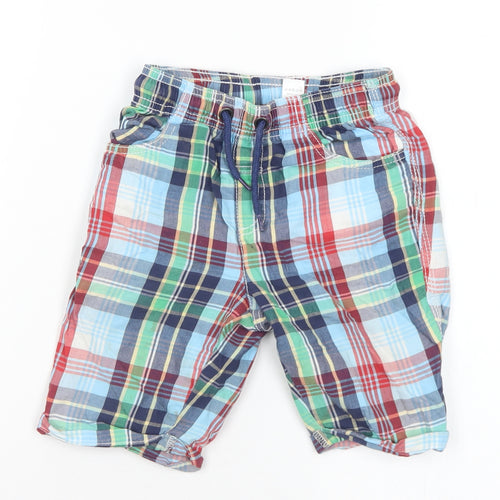TU Boys Multicoloured Plaid Cotton Bermuda Shorts Size 5-6 Years Regular