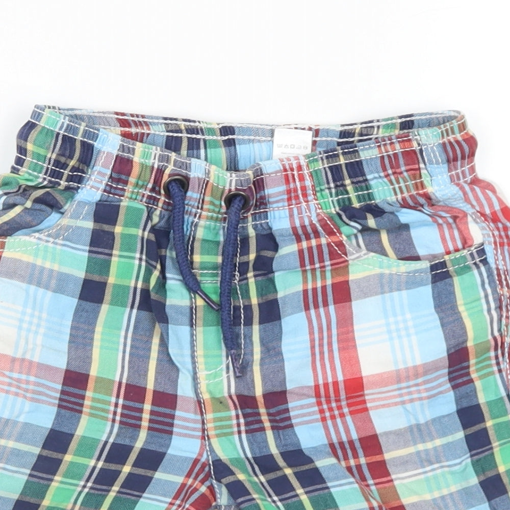 TU Boys Multicoloured Plaid Cotton Bermuda Shorts Size 5-6 Years Regular
