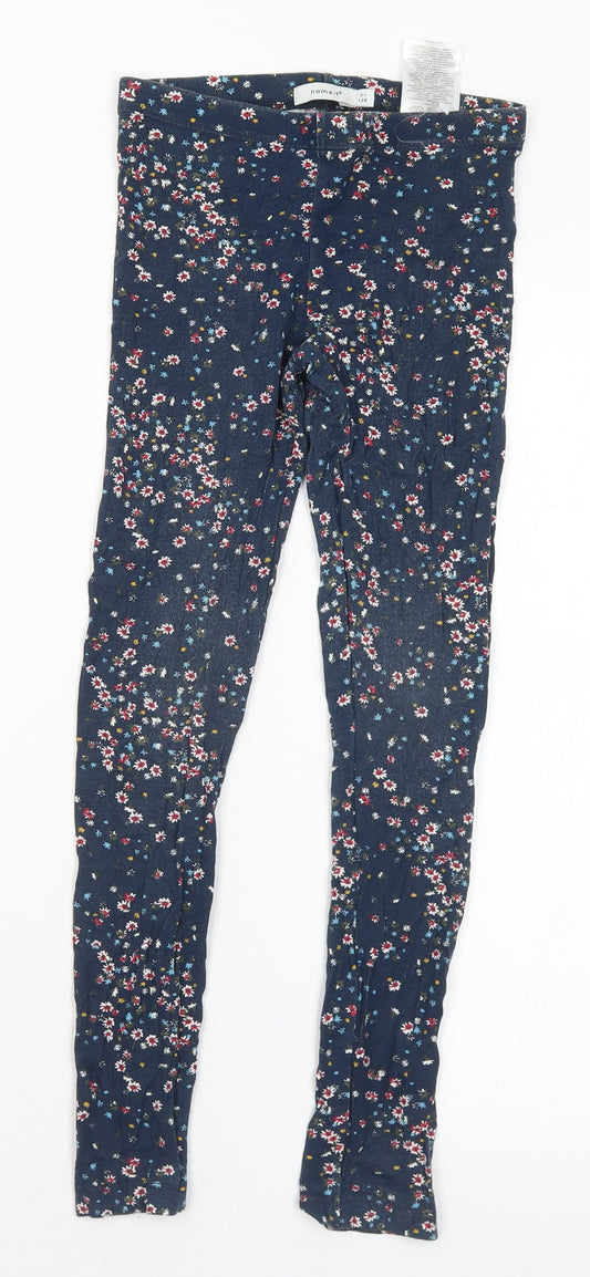 name it Girls Multicoloured Floral Viscose Pedal Pusher Trousers Size 8 Years Regular