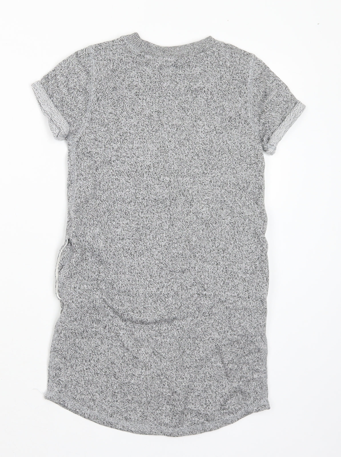 Roots Girls Grey Cotton Jumper Dress Size 5-6 Years Crew Neck