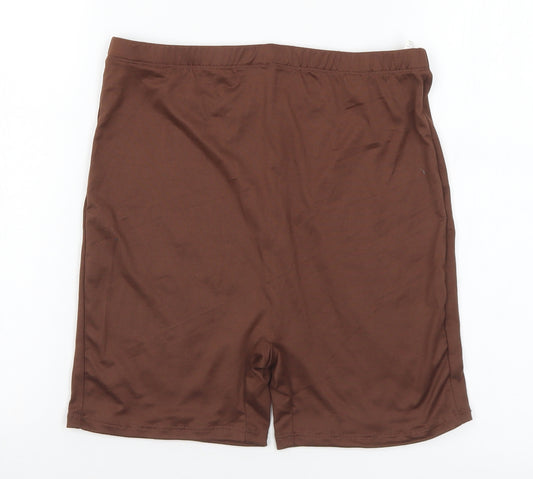 SheIn Womens Brown Polyester Athletic Shorts Size M L5 in Regular