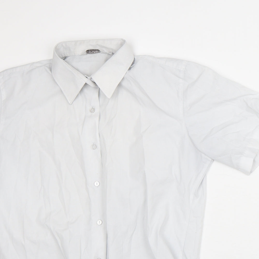 Trutex Mens White Polyester Dress Shirt Size S Collared