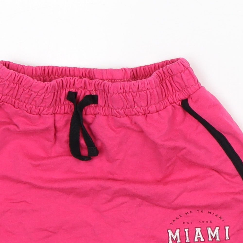 George Girls Pink Striped Cotton Straight & Pencil Skirt Size 6-7 Years Regular - Miami