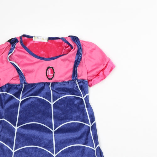 Zhi Xuan Tong Girls Pink Geometric Polyester A-Line Size 6-7 Years Round Neck - Fancy Dress