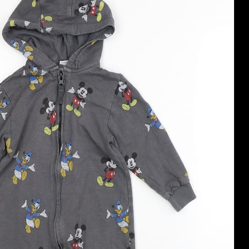 Disney Boys Grey Geometric 100% Cotton One Piece Size 10 Years - Mickey Mouse
