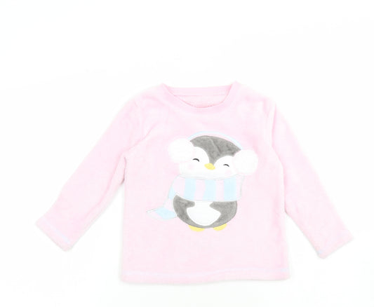 Dunnes Girls Pink Polyester Pyjama Top Size 3-4 Years