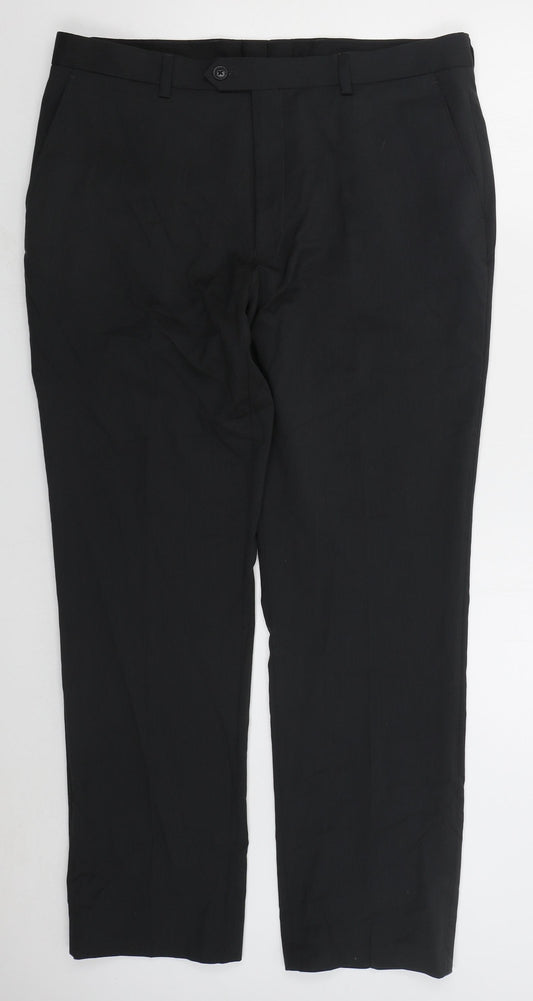 NEXT Mens Grey Polyester Trousers Size 36 L30 in Regular Button