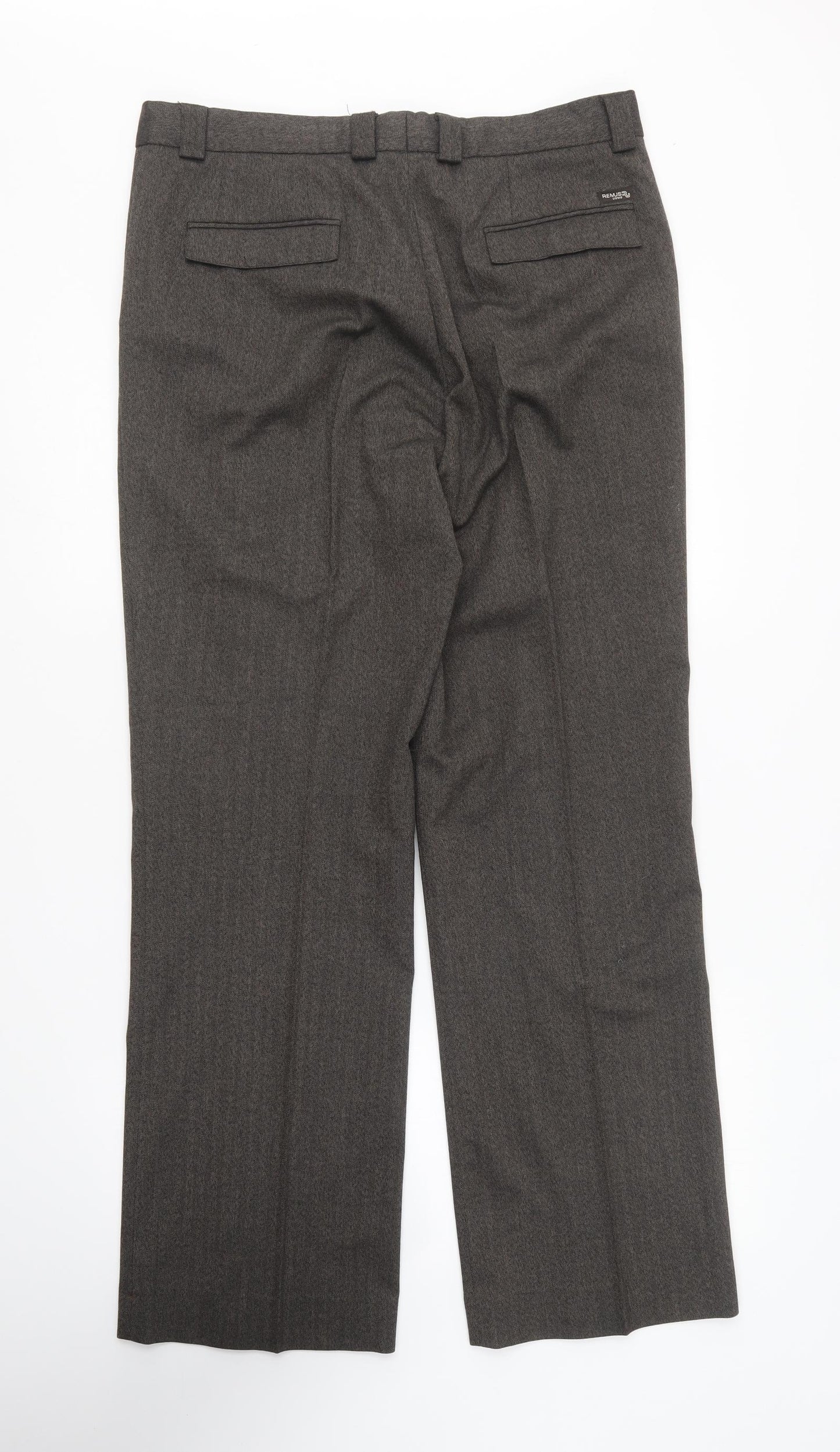 Remusr Mens Brown Polyester Trousers Size 34 in L29 in Regular