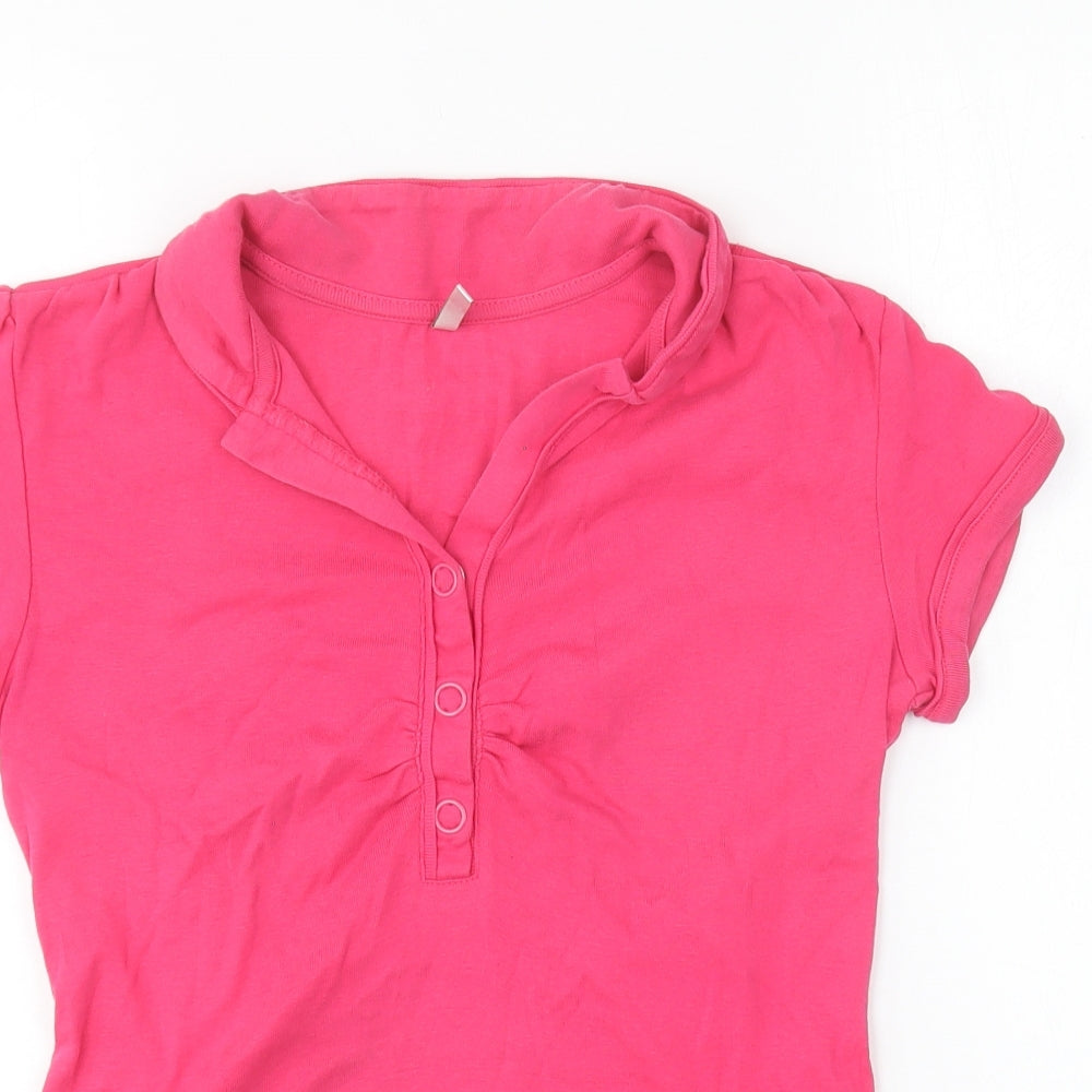 Part Two Womens Pink Cotton Basic T-Shirt Size M V-Neck