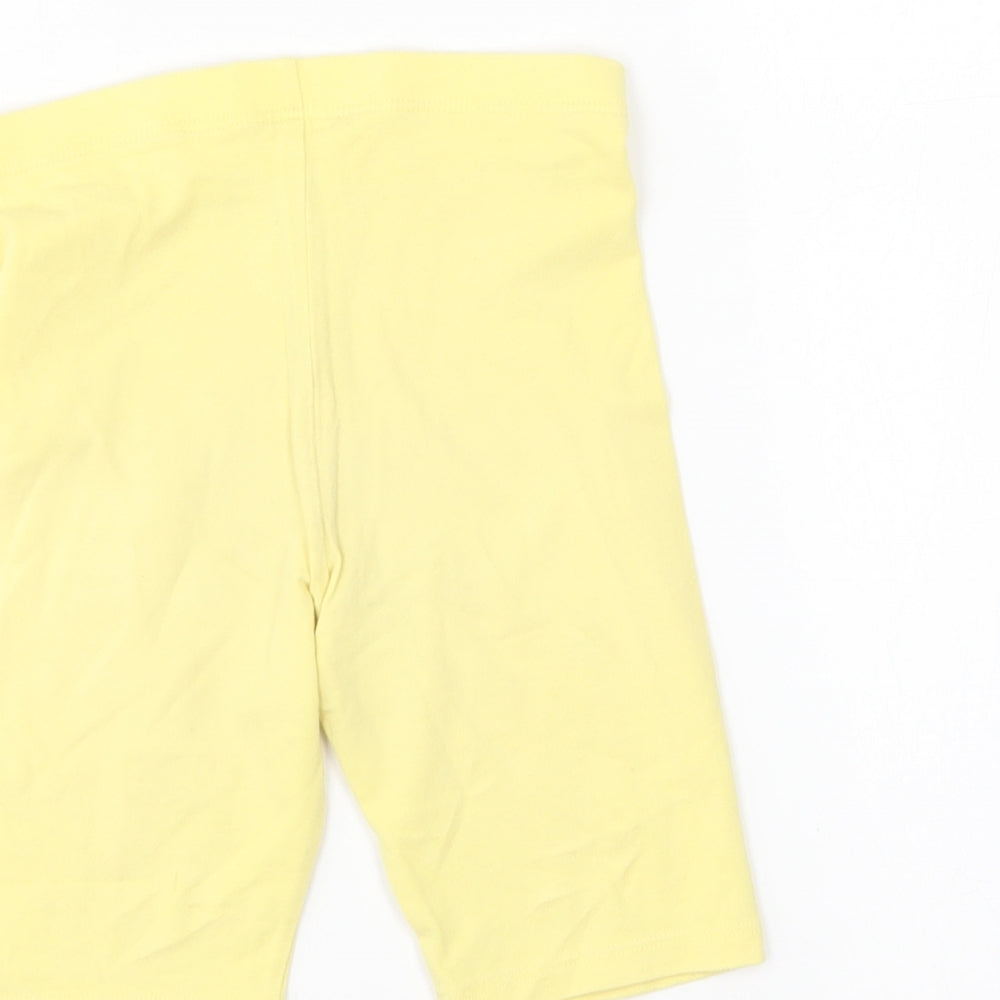 F&F Girls Yellow Cotton Jogger Trousers Size 6-7 Years Regular
