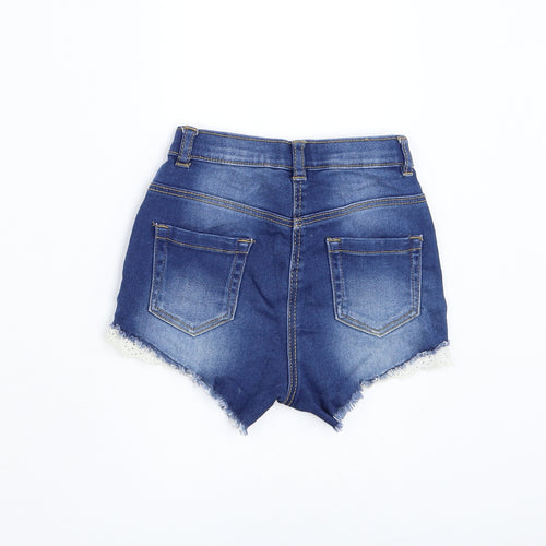 George Girls Blue Cotton Hot Pants Shorts Size 5-6 Years Regular