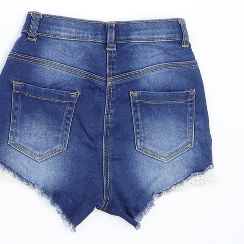 George Girls Blue Cotton Hot Pants Shorts Size 5-6 Years Regular