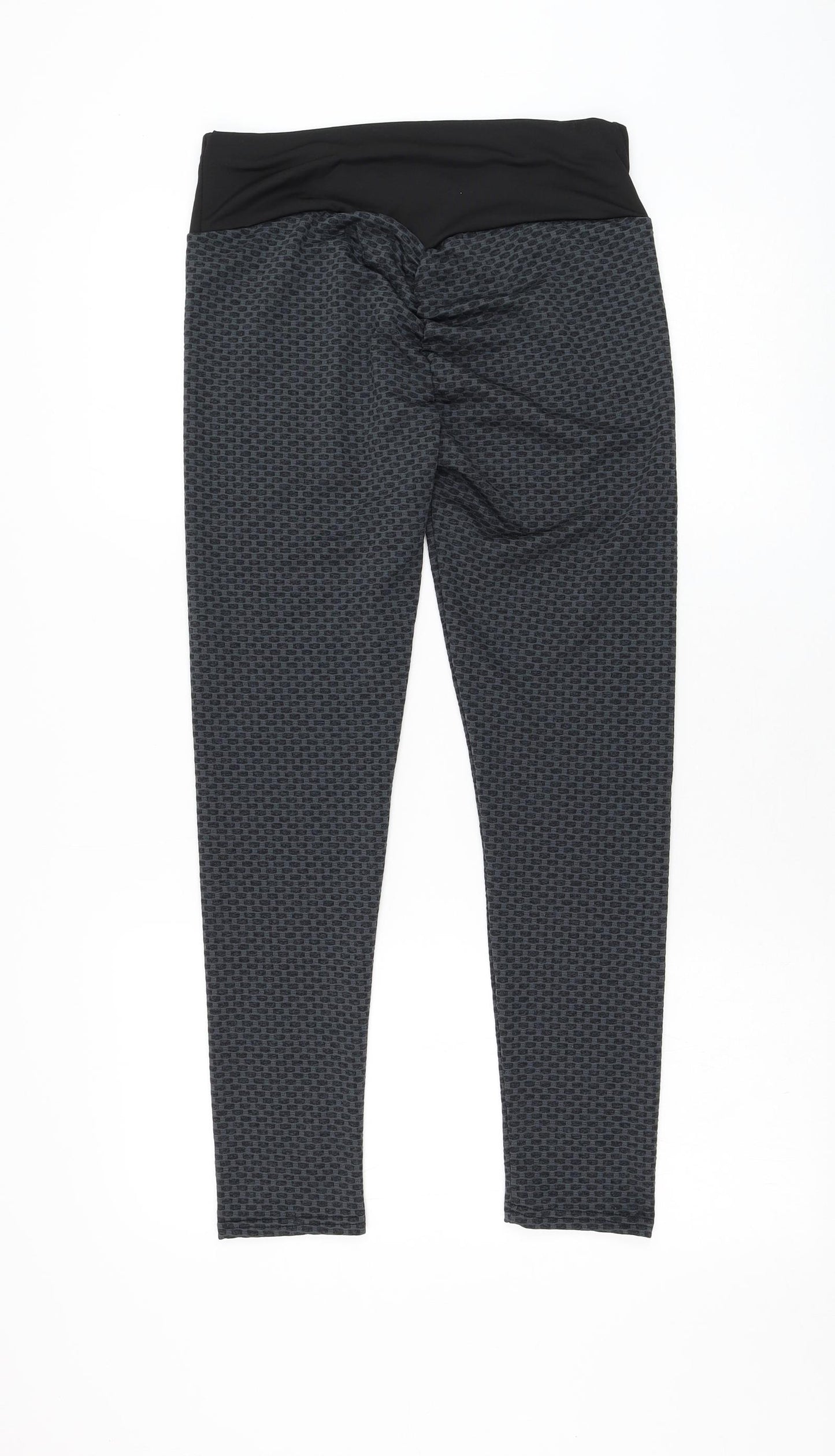 Preworn Womens Grey Polyester Compression Leggings Size L L26 in Regular Pullover