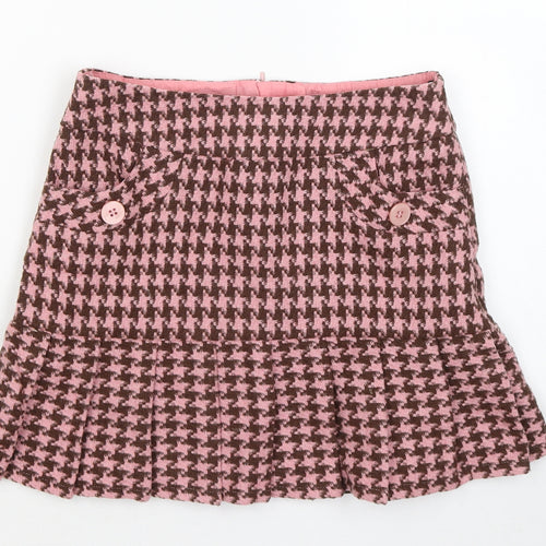 New Look Girls Pink Geometric Polyester A-Line Skirt Size 10 Years Regular