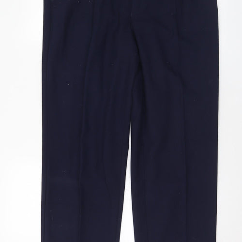 Classic Mens Blue Polyester Trousers Size 36 in L31 in Regular Button