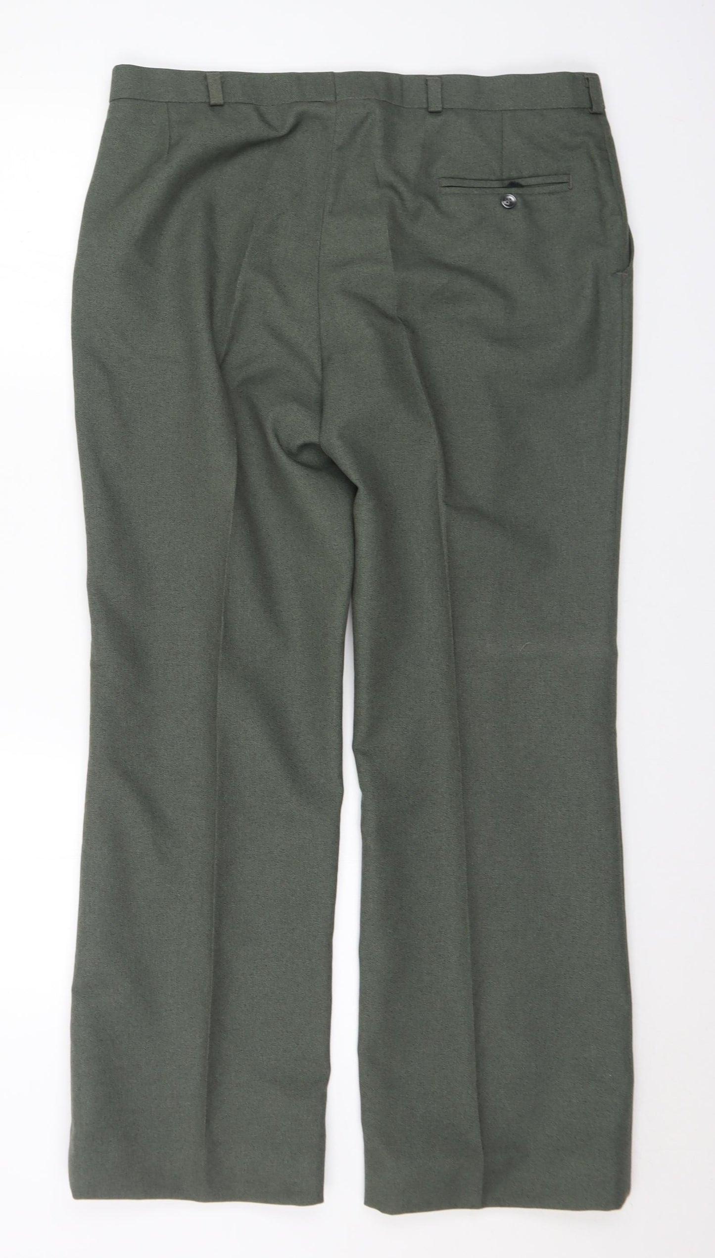 Cavellair Mens Green Polyester Trousers Size 36 in L30 in Regular