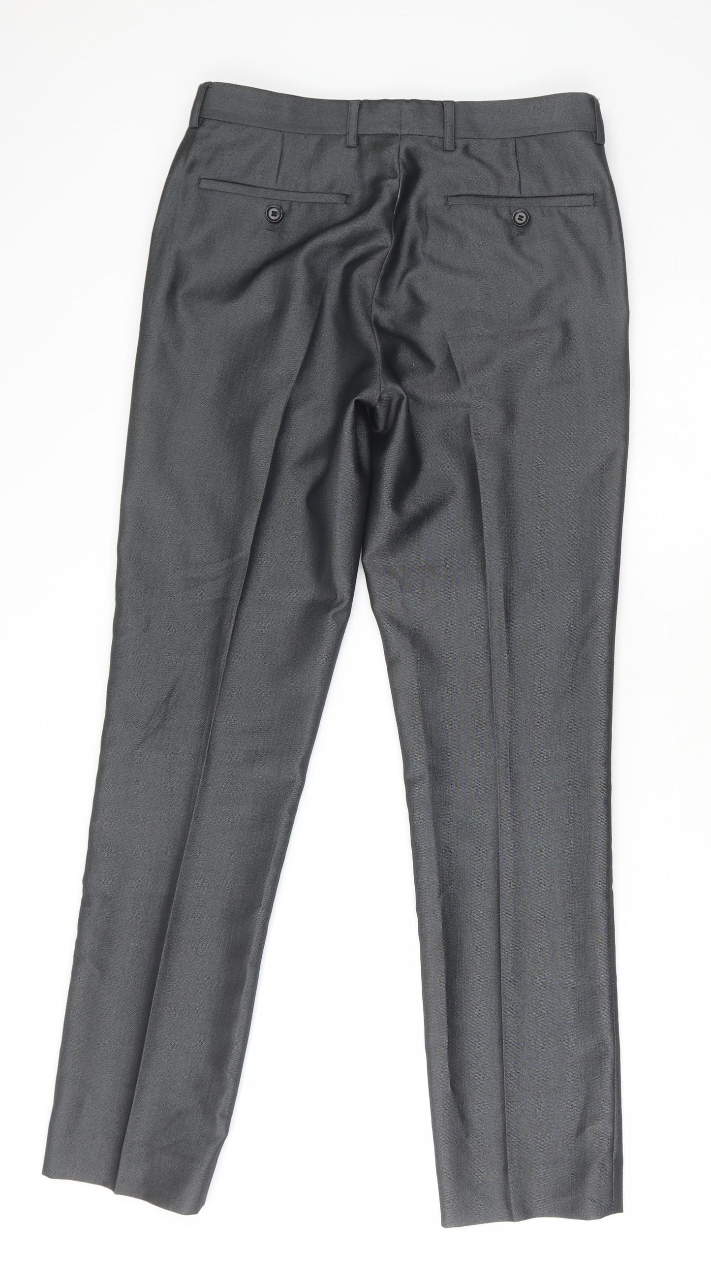 Ventuno Mens Grey Polyester Trousers Size 30 in L31 in Regular