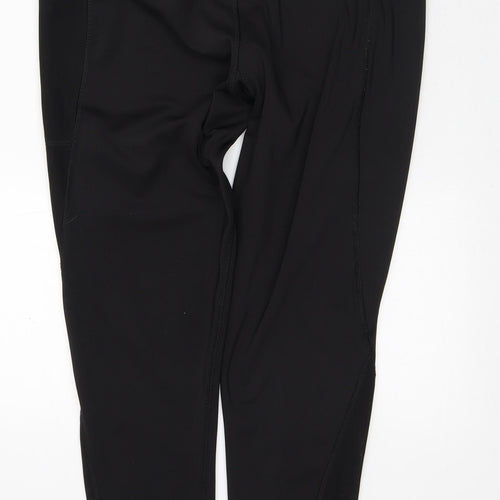 Workout Womens Black Polyester Capri Leggings Size M L27 in Regular