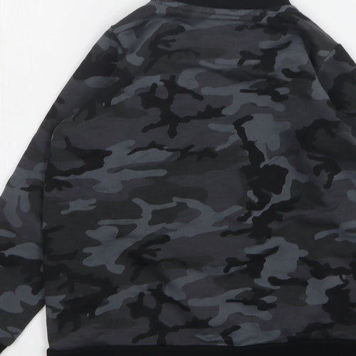 Soul Star Boys Grey Camouflage Cotton Full Zip Sweatshirt Size 6 Years