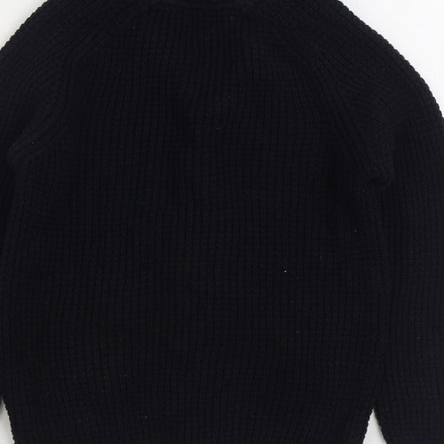 NEXT Girls Black V-Neck 100% Cotton Cardigan Jumper Size 10 Years Button