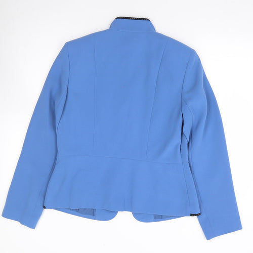 Dressbarn Womens Blue Jacket Size 6 Hook & Eye